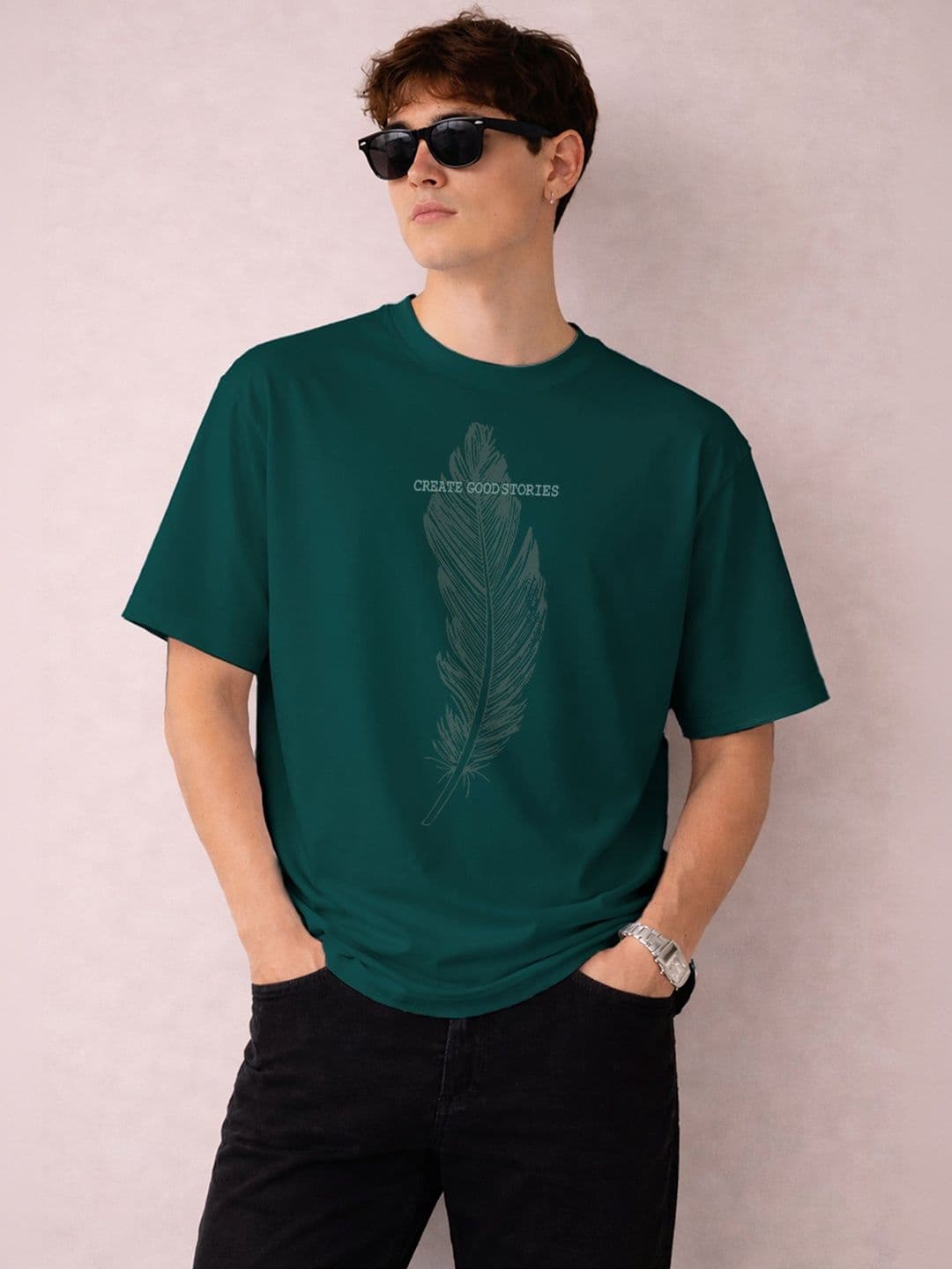The Roadster Lifestyle Co. Graphic Printed Organic Cotton Oversized Tshirt - view 1