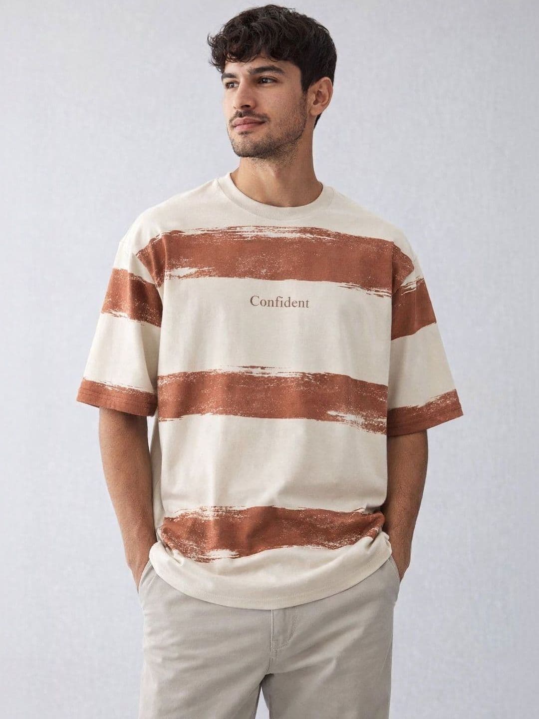 DRVP Men Typography Striped T-shirt - view 1