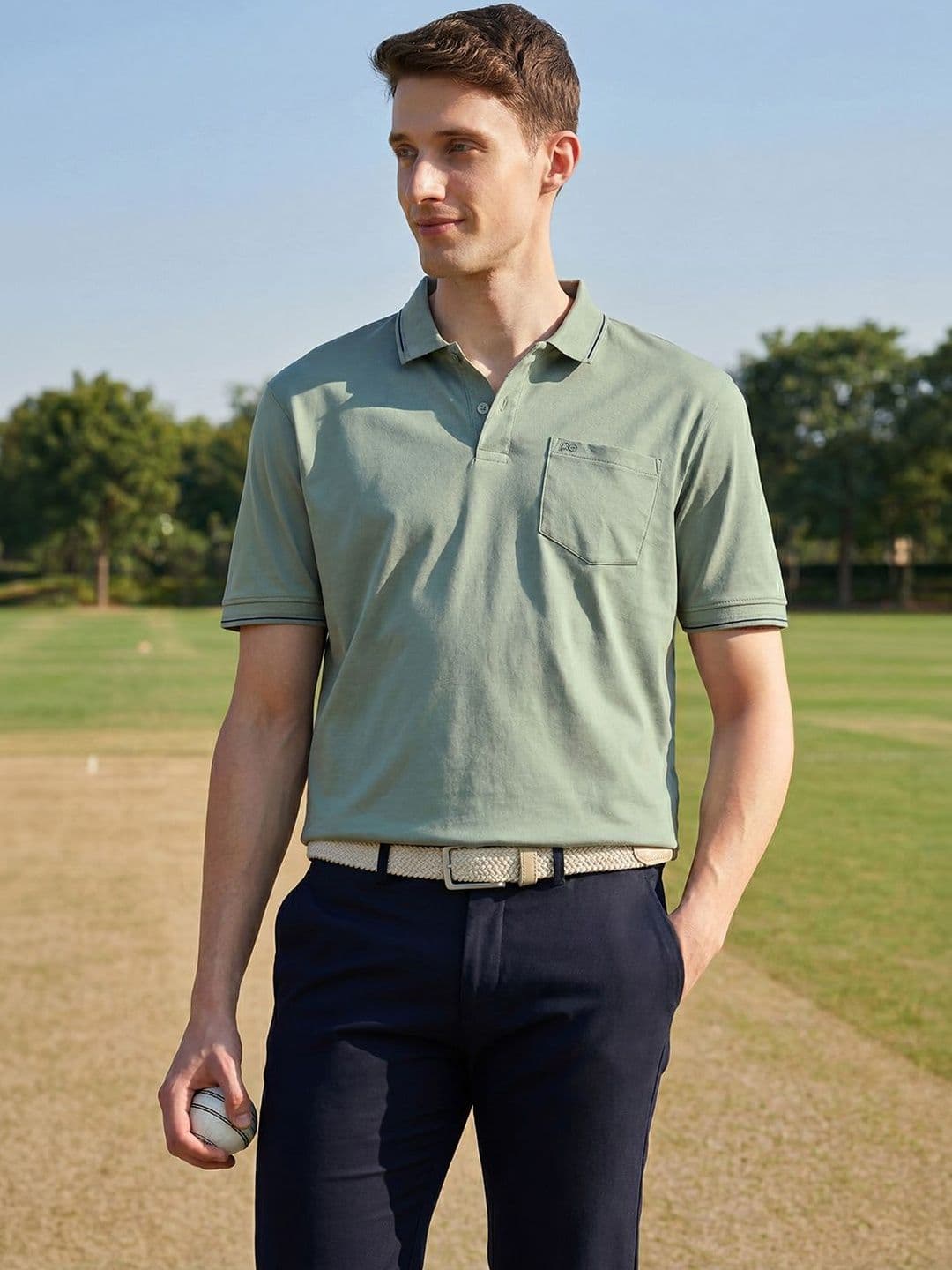 Peter England Casuals Men Polo Collar Pockets T-shirt - view 1