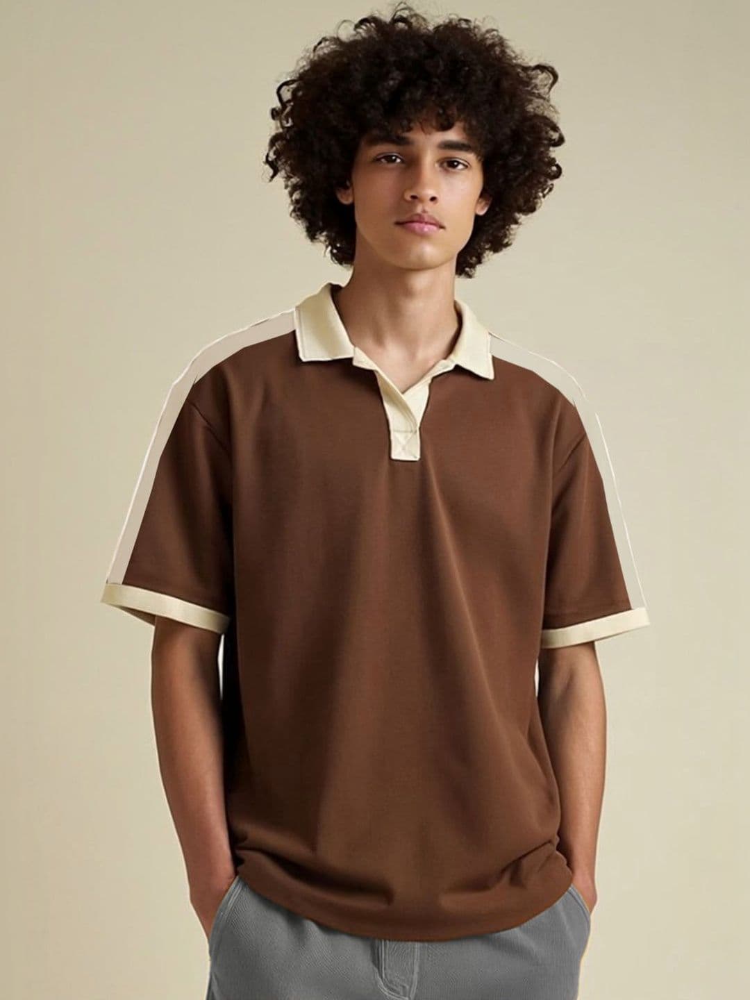 Genzy Men Colourblocked Polo Collar T-shirt - view 1