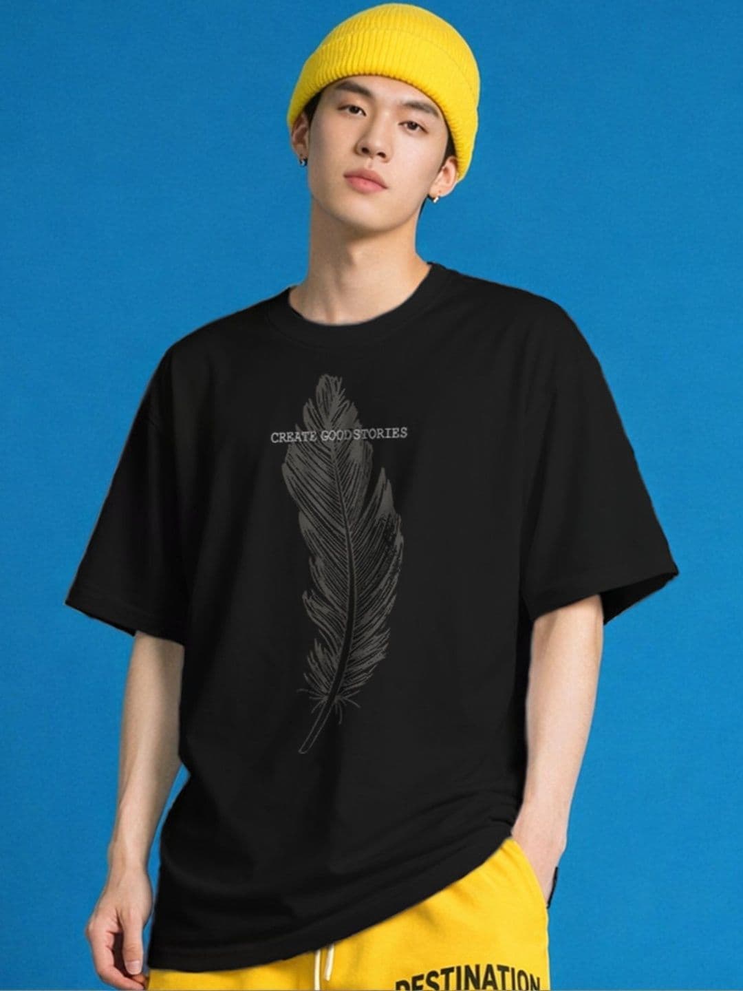 The Roadster Lifestyle Co Printed Organic Cotton Oversized Tshirts - view 1