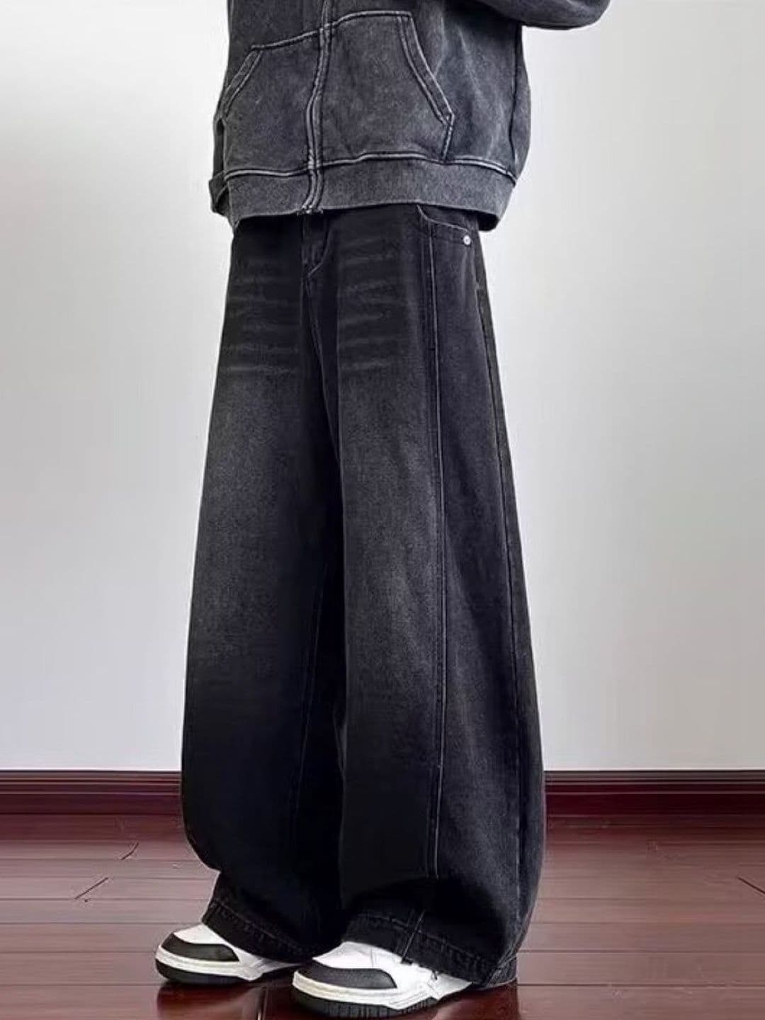 StyleCast Men Wide Leg Mid-Rise Dark Jeans - view 1