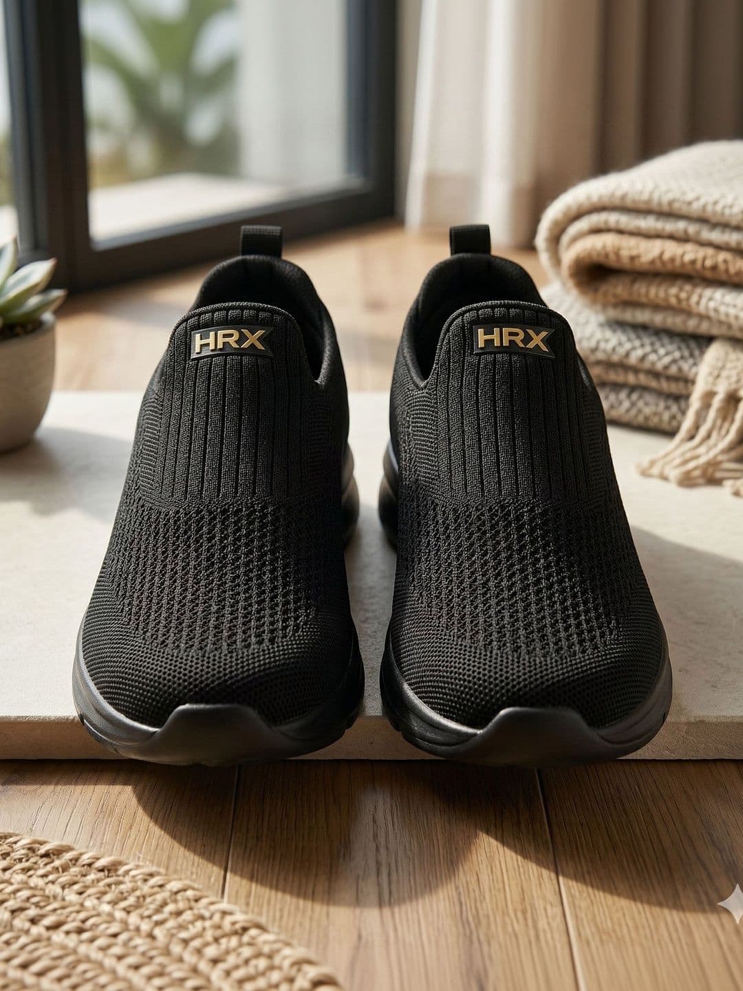 HRX by Hrithik Roshan Men Textured PU Slip-On Sneakers - view 1
