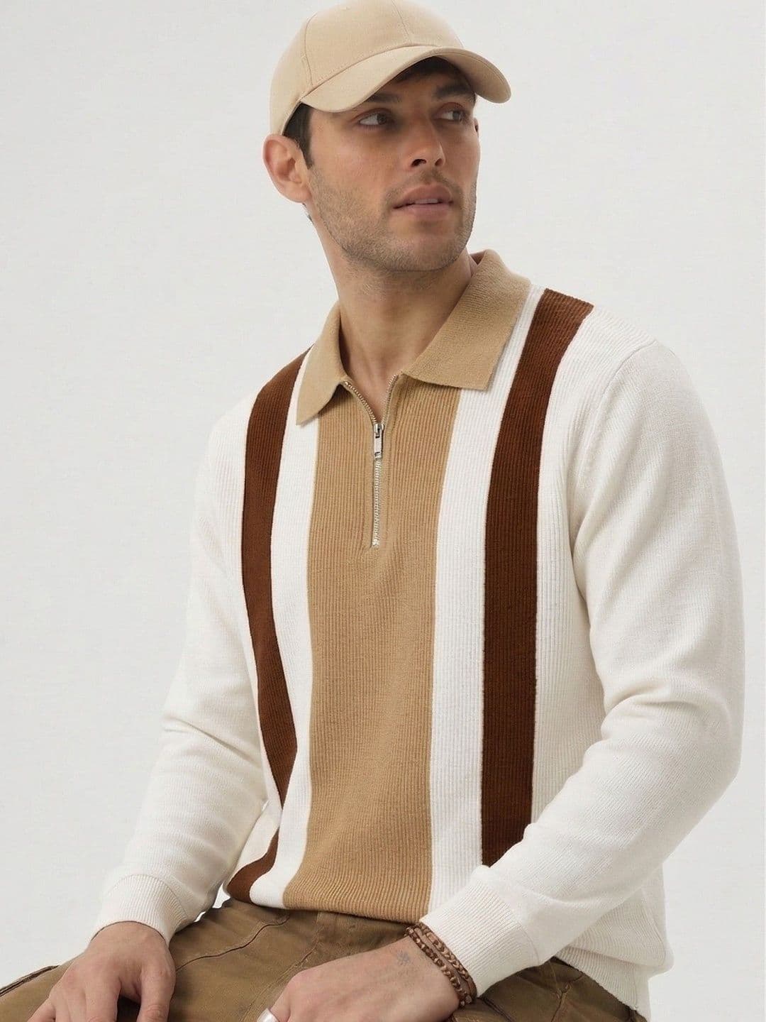 Try This Men Colourblocked Polo Collar T-shirt - view 1