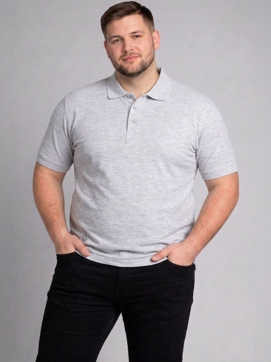 HERR WAHRER Men Plus Size Polo Collar Pocket T-shirt - view 1