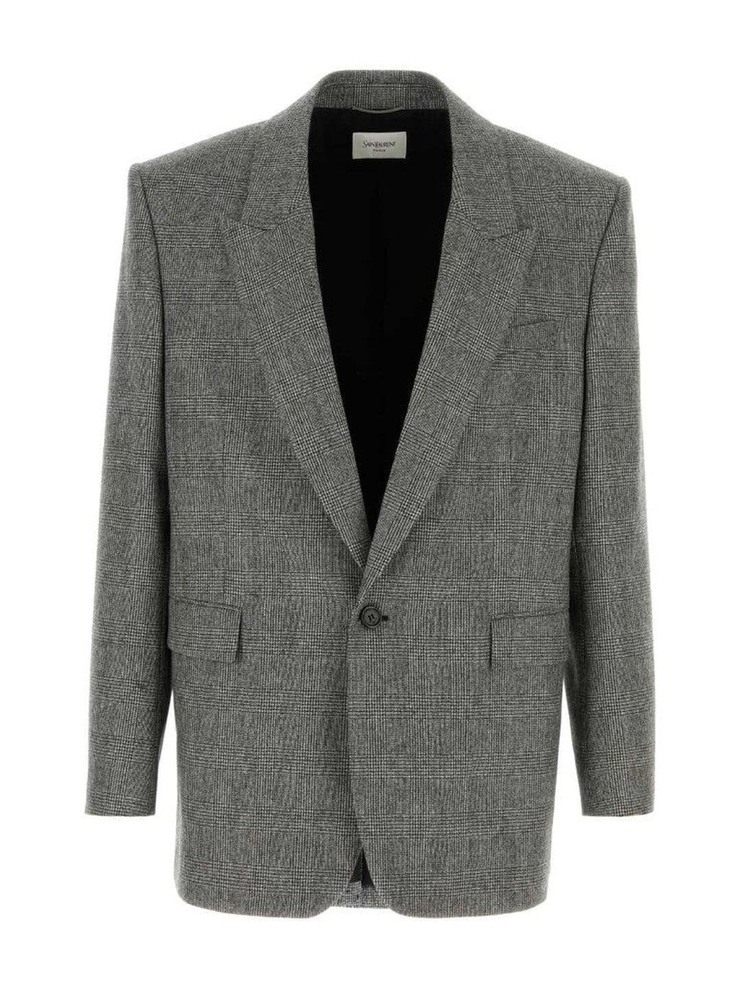 Saint Laurent Grey Single Breasted Flannel Blazer - view 1