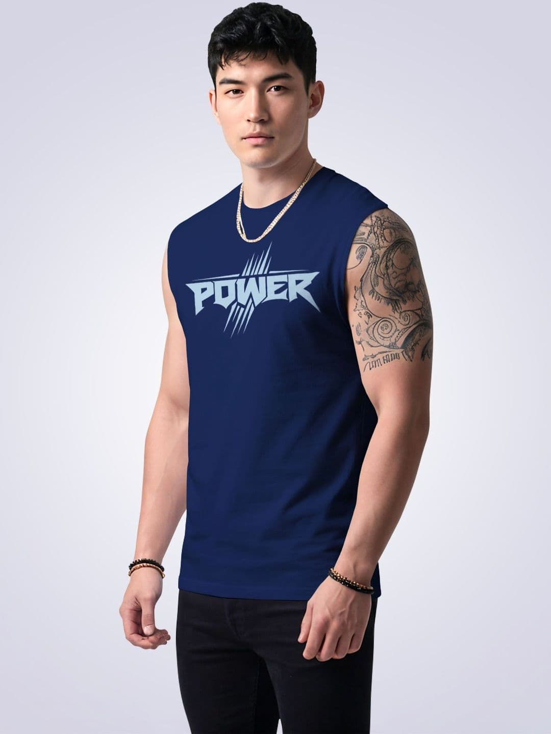 I&D Typography Printed Round Neck Pure Cotton Tank Innerwear Vest - view 1