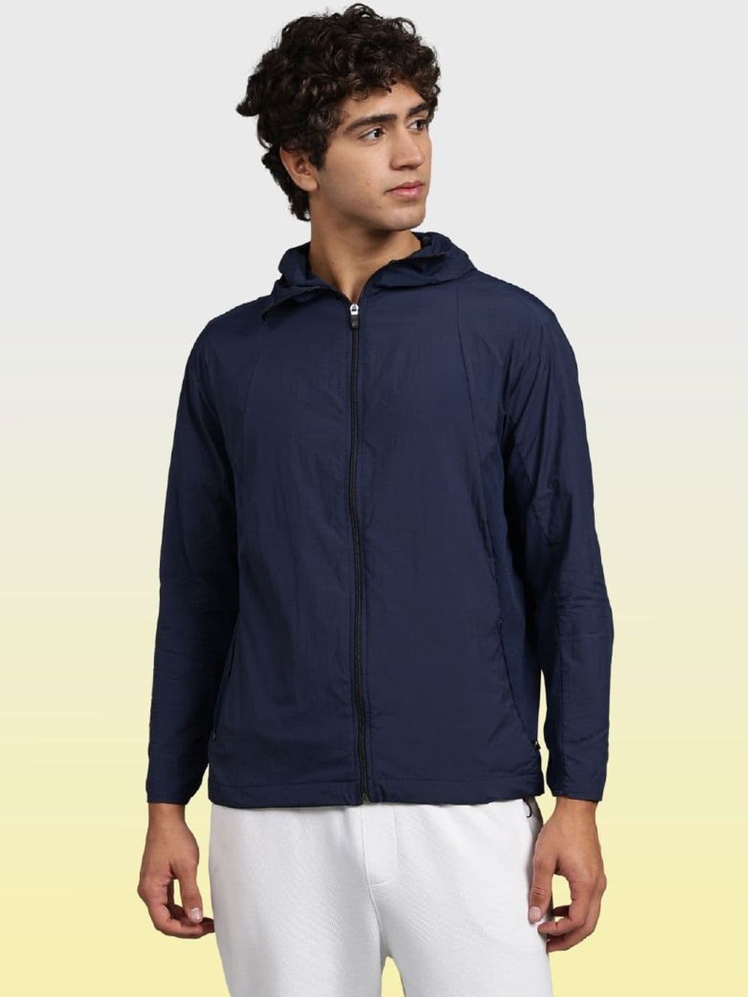 BLUE TYGA Men Striped Lightweight Longline Outdoor Bomber Jacket - view 1