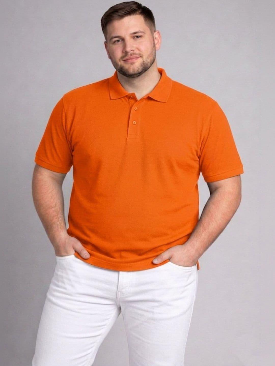 HERR WAHRER Men Plus Size Polo Collar Pocket T-shirt - view 1