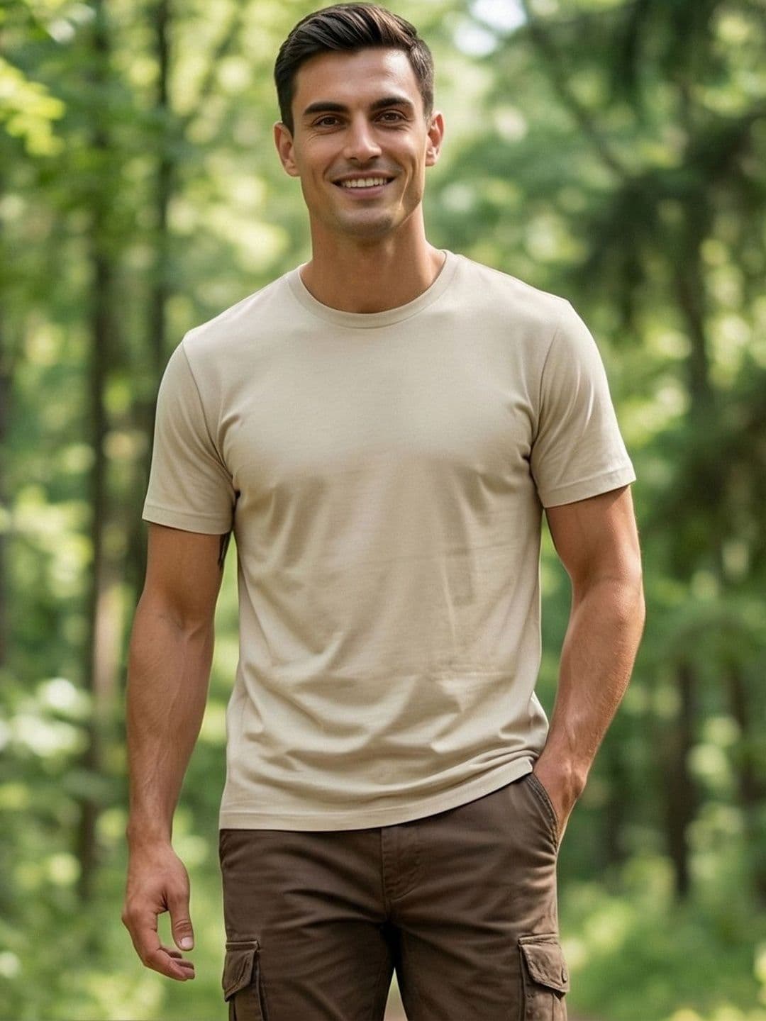 NOBERO Men Cotton Round Neck Solid T-shirt - view 1
