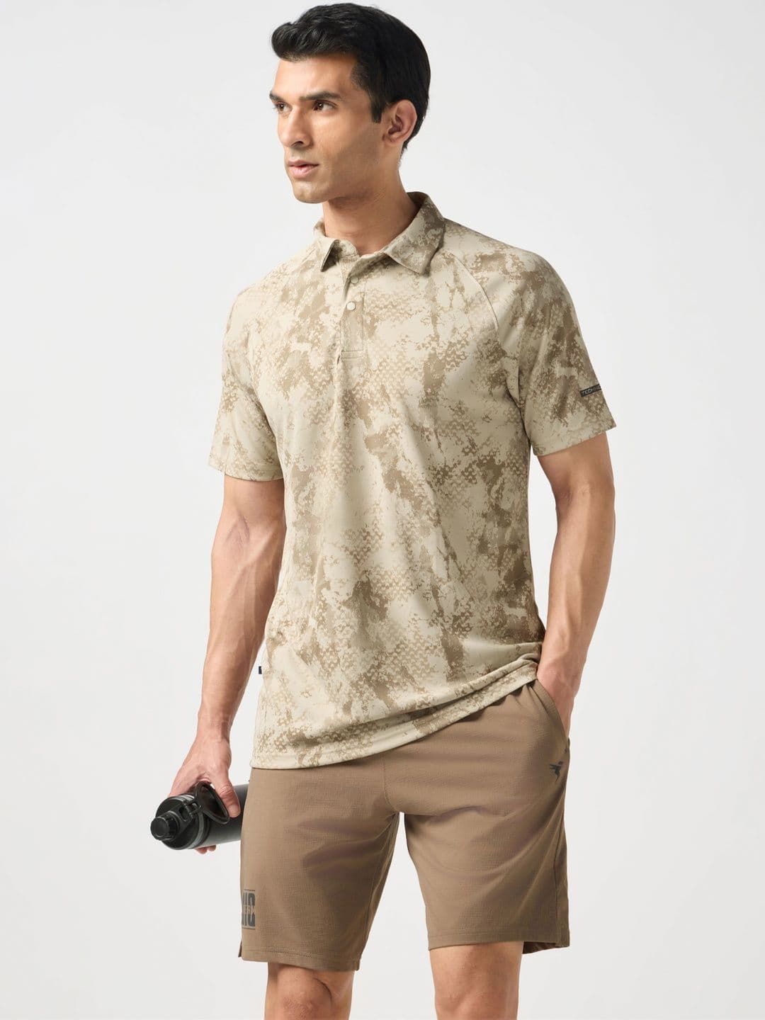 Technosport Men Camouflage Printed Polo Collar Slim Fit T-shirt - view 1