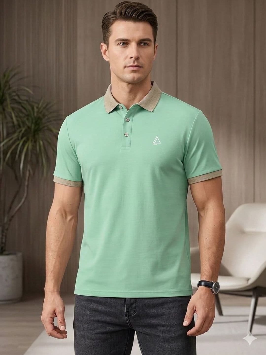 Mast & Harbour Men Polo Collar Pockets T-shirt - view 1