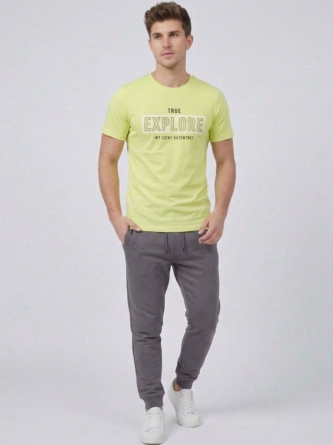The Roadster Lifestyle Co Printed Pure Cotton Round Neck Tshirt - view 1