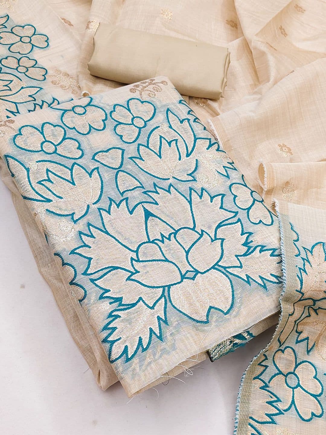 HMP Fashion Embroidered Unstitched Dress Material - view 1