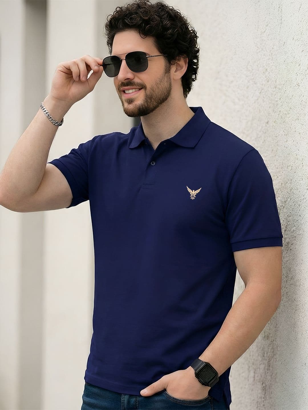 THE BEETEL HOUSE Men Brand Logo Polo Collar T-shirt - view 1
