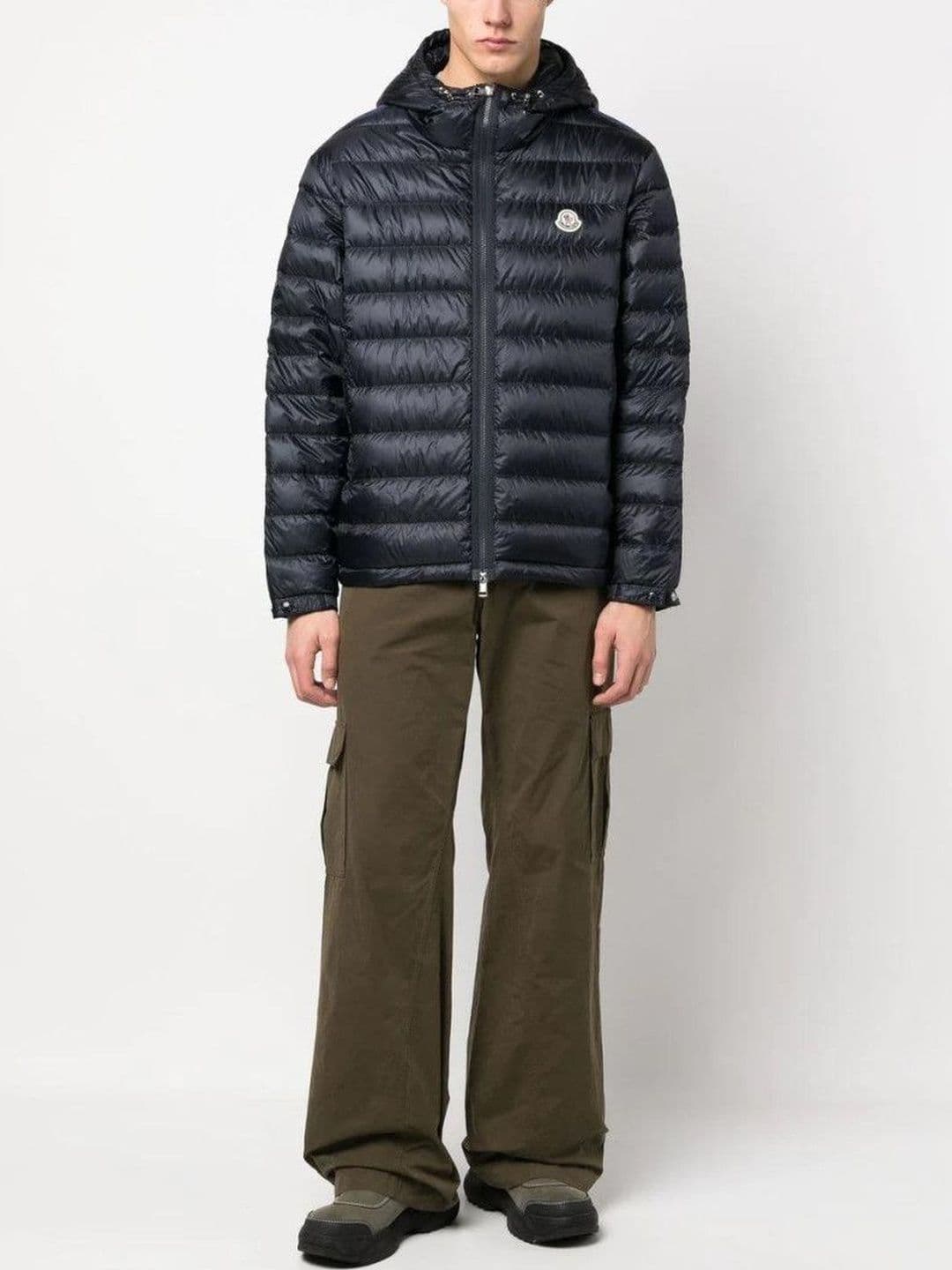 Moncler Blue Logo Patch Puffer Jacket - view 1