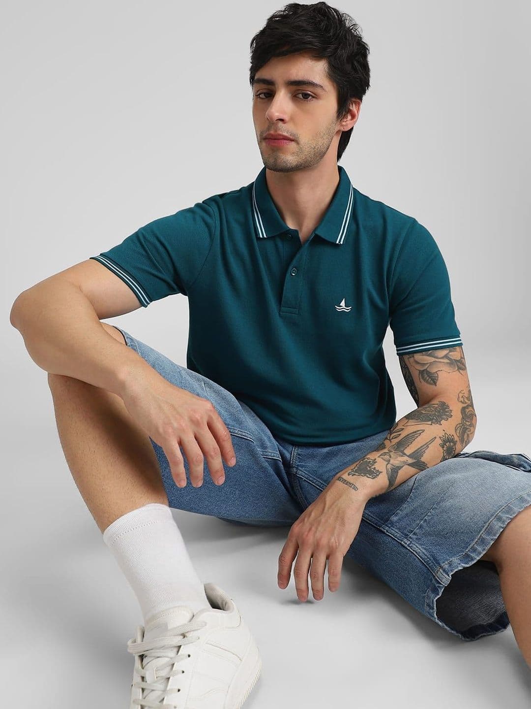 Klub Fox Men Brand Logo Polo Collar T-shirt - view 1