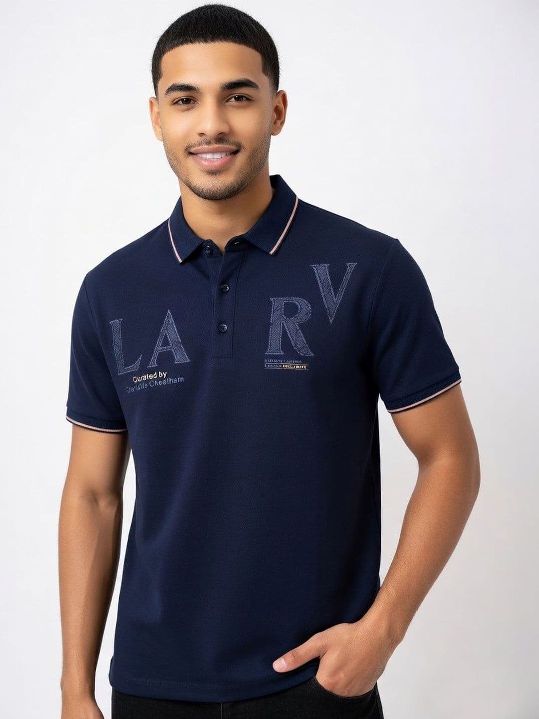Mast & Harbour Men Typography Printed Polo Collar Pockets T-shirt - view 1