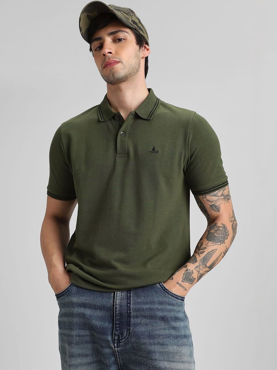 Klub Fox Men Brand Logo Polo Collar T-shirt - view 1