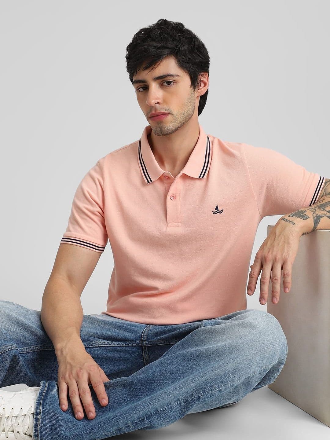 Klub Fox Men Brand Logo Polo Collar T-shirt - view 1