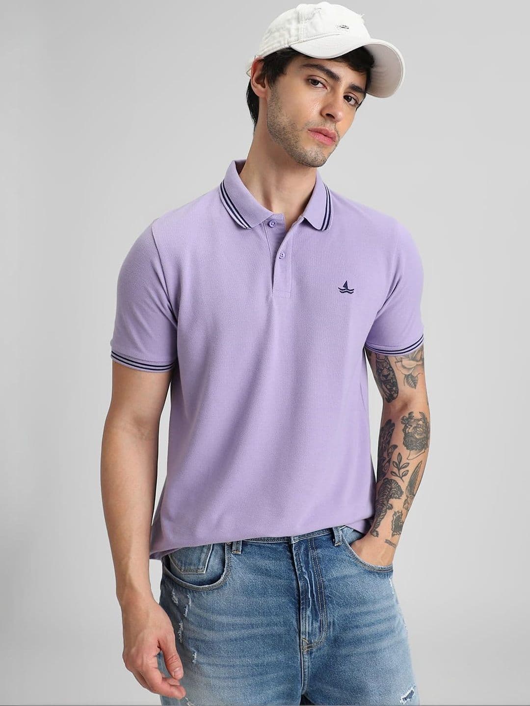 Klub Fox Men Brand Logo Polo Collar T-shirt - view 1