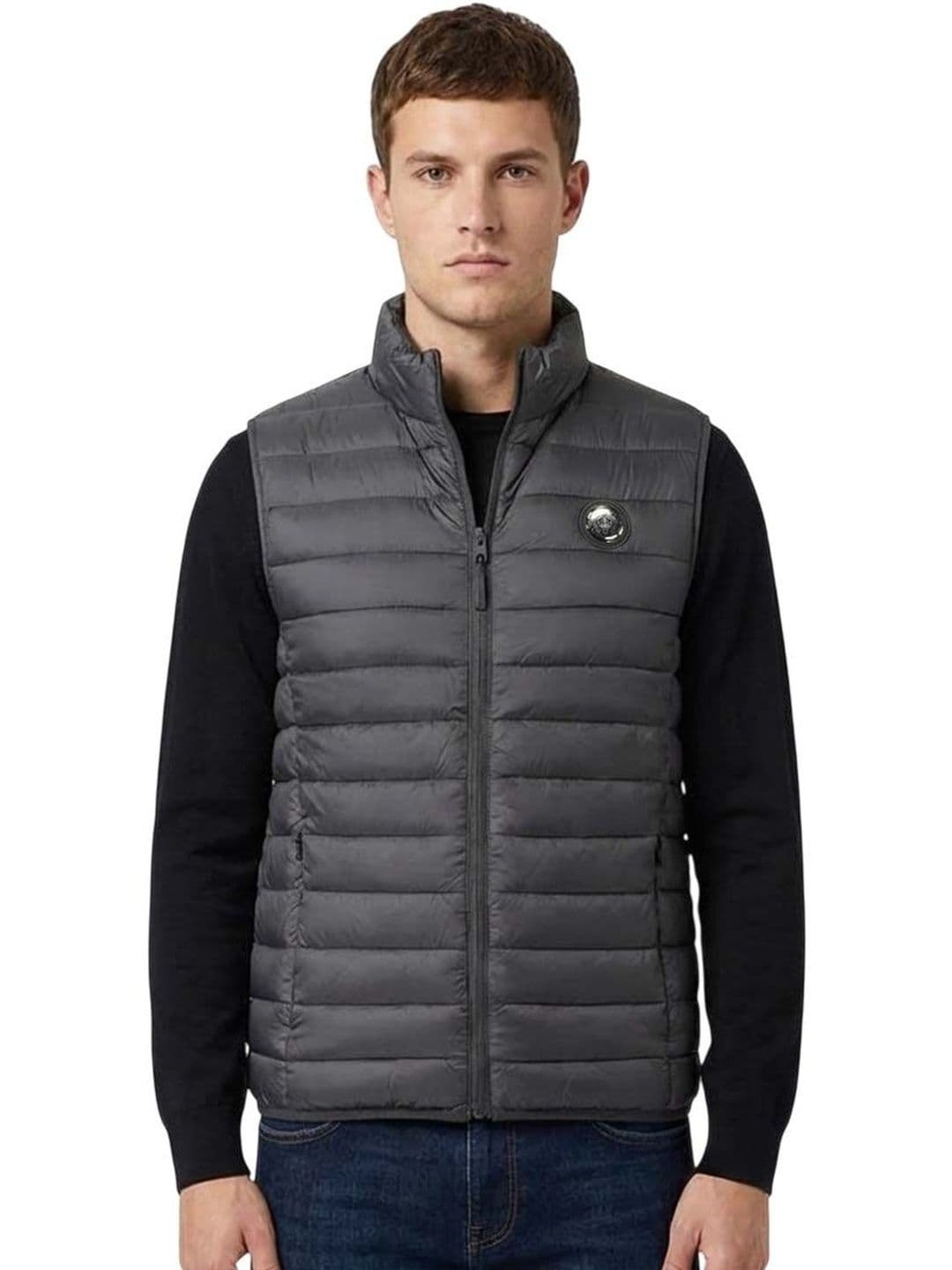 Cavalli Class Black Logo Puffer Vest - view 1
