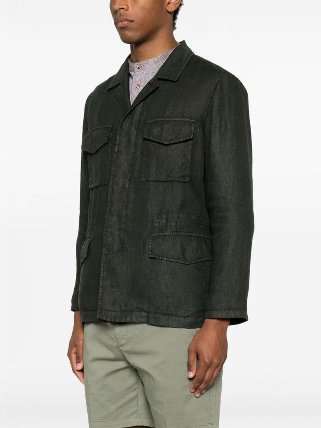Boglioli Dark Green Linen Jacket - view 1