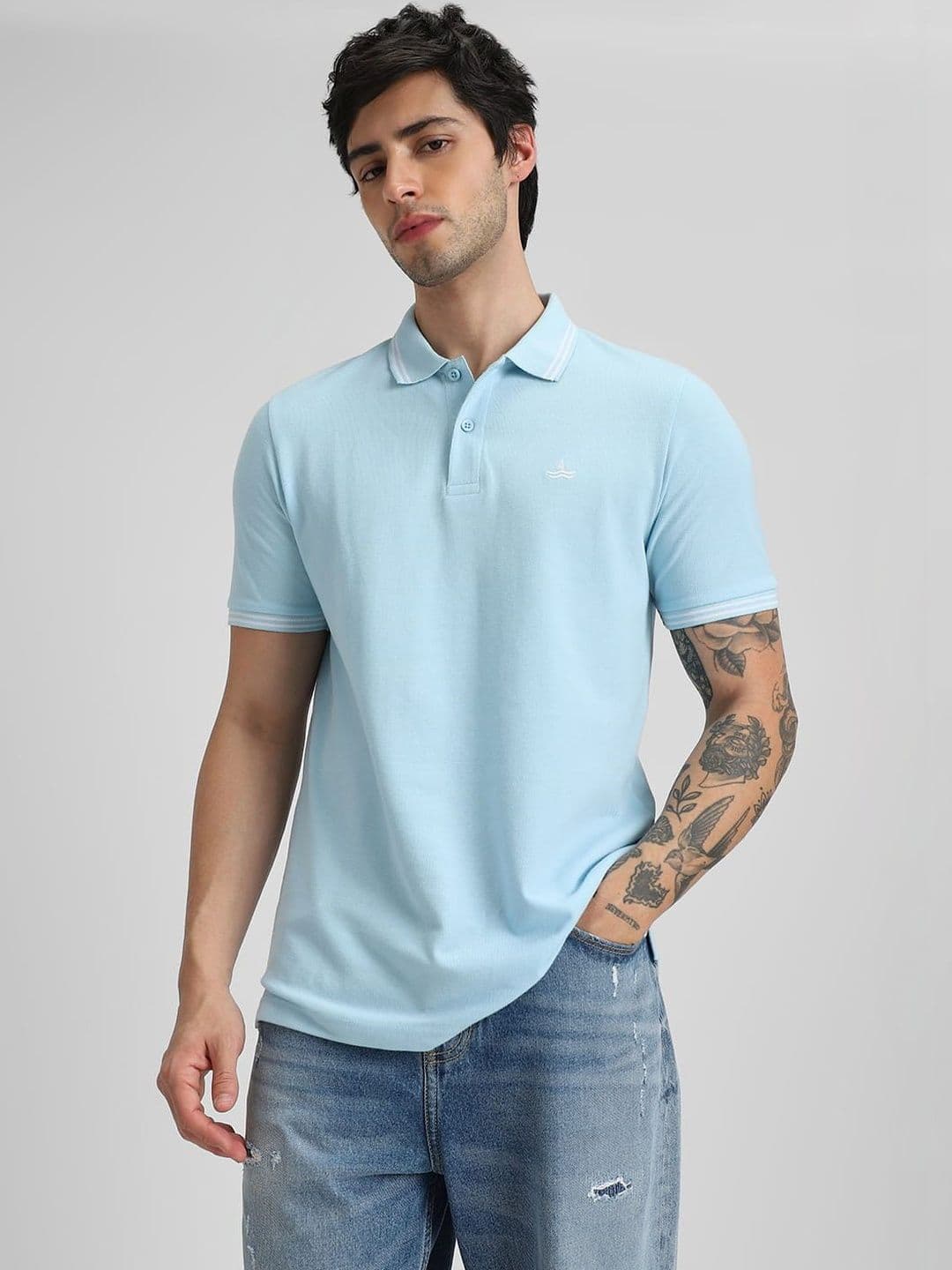 Klub Fox Men Brand Logo Polo Collar T-shirt - view 1