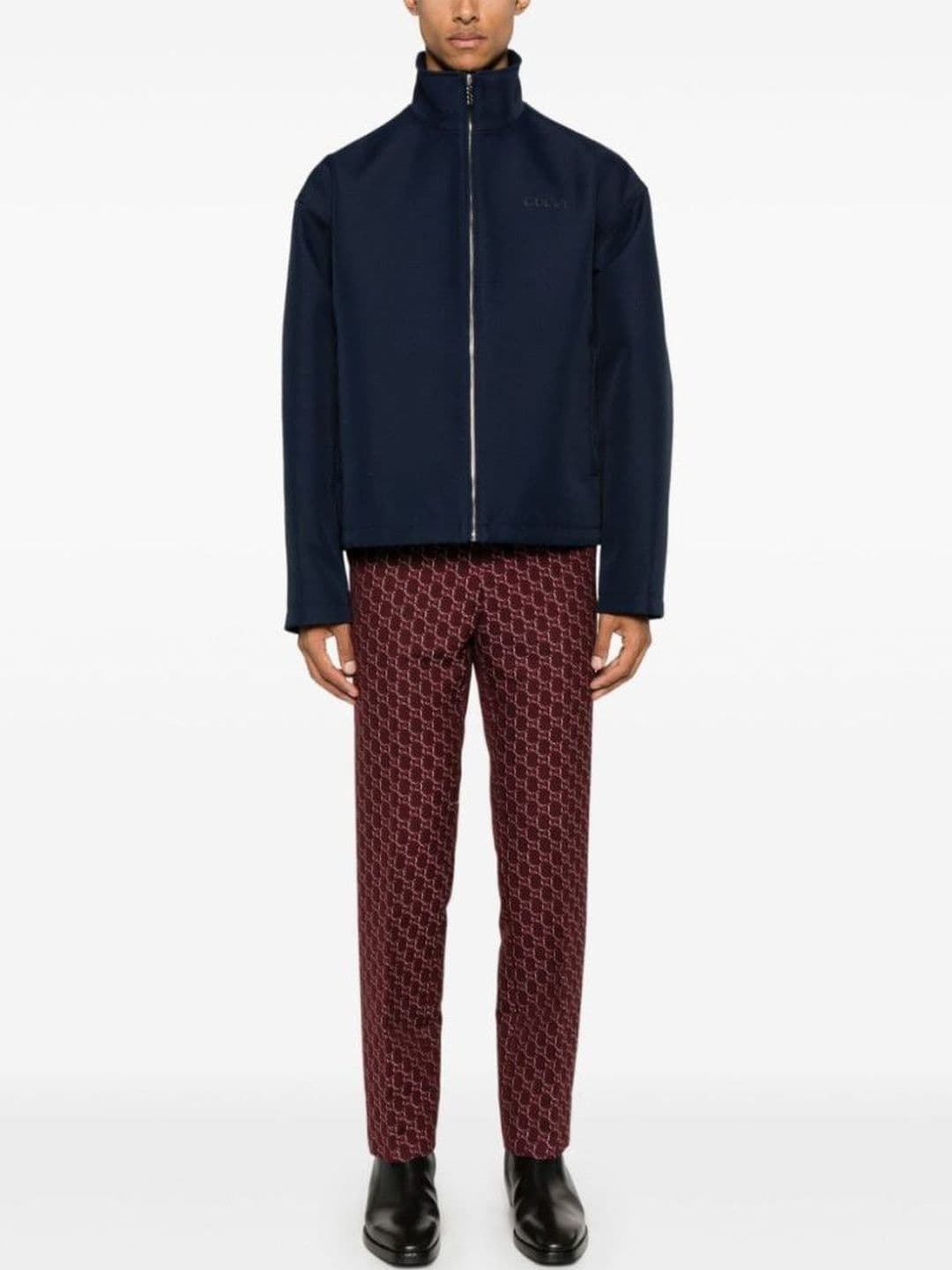 Gucci Dark Blue Embroidered Jacket - view 1