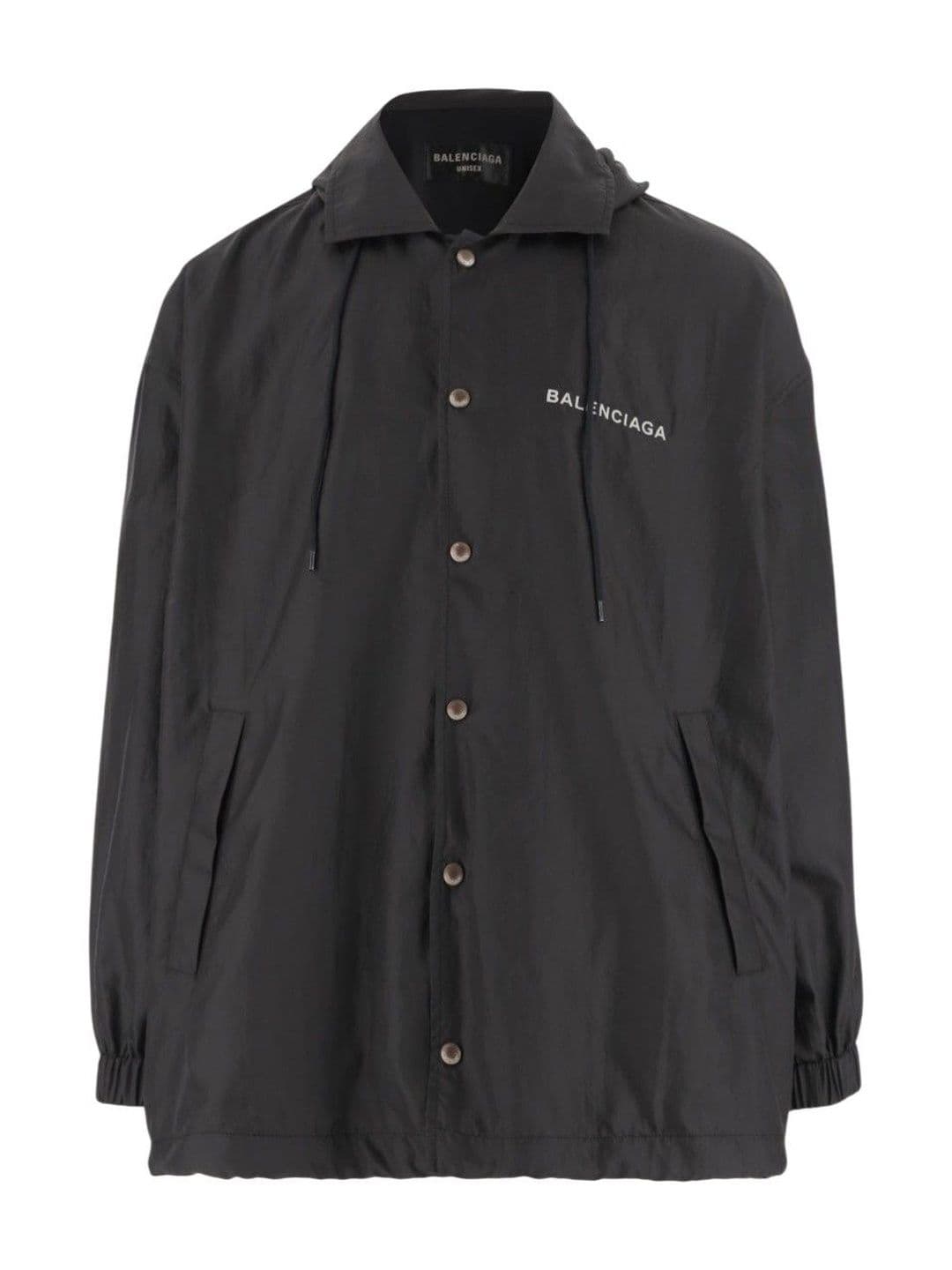 Balenciaga Black Nylon Jacket With Logo - view 1