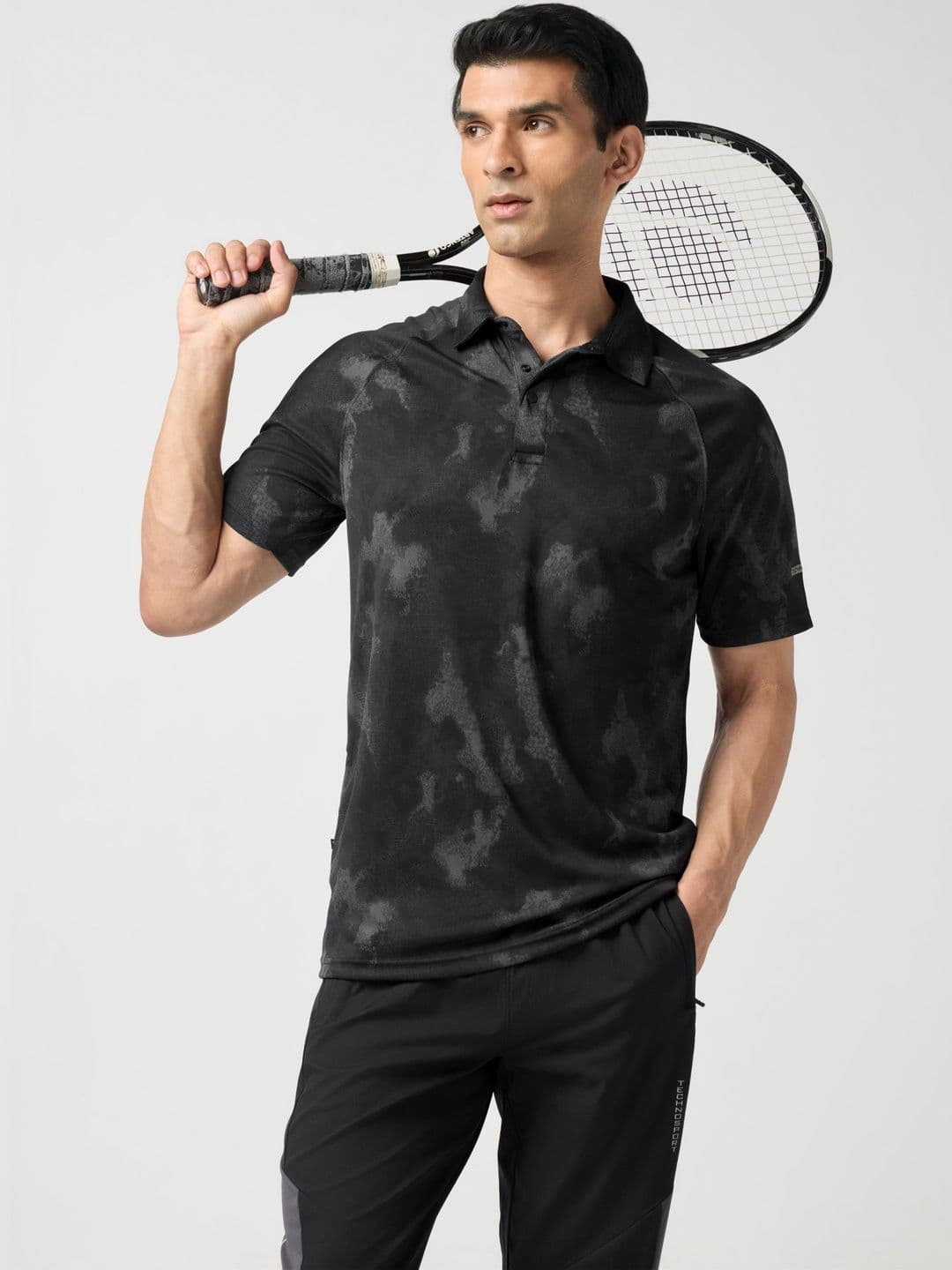Technosport Men Printed Polo Collar Slim Fit T-shirt - view 1