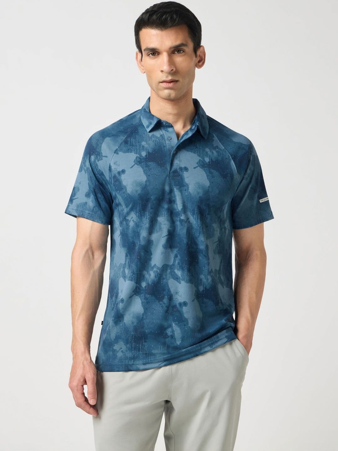 Technosport Men Printed Polo Collar Slim Fit T-shirt - view 1