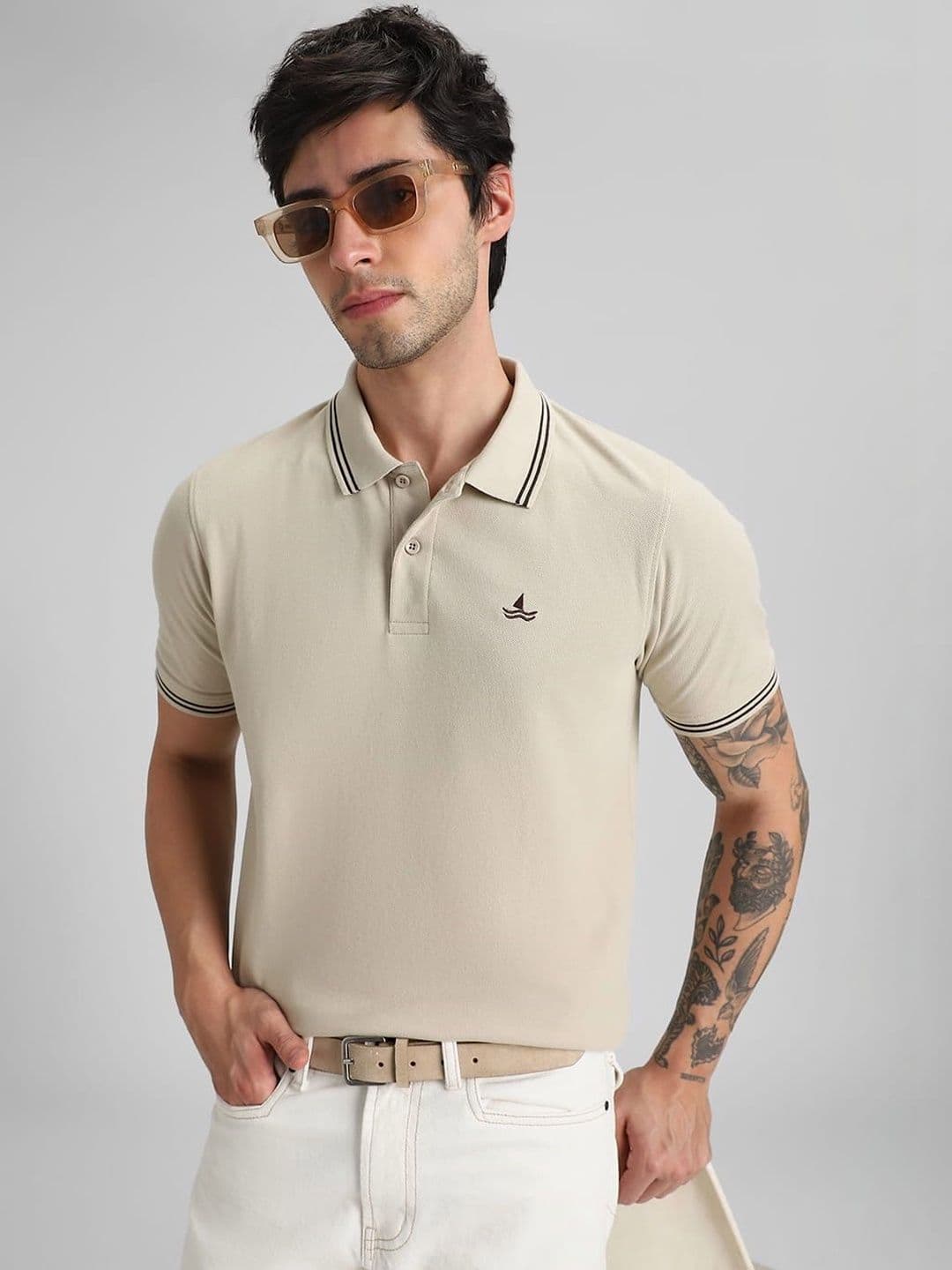 Klub Fox Men Brand Logo Polo Collar T-shirt - view 1