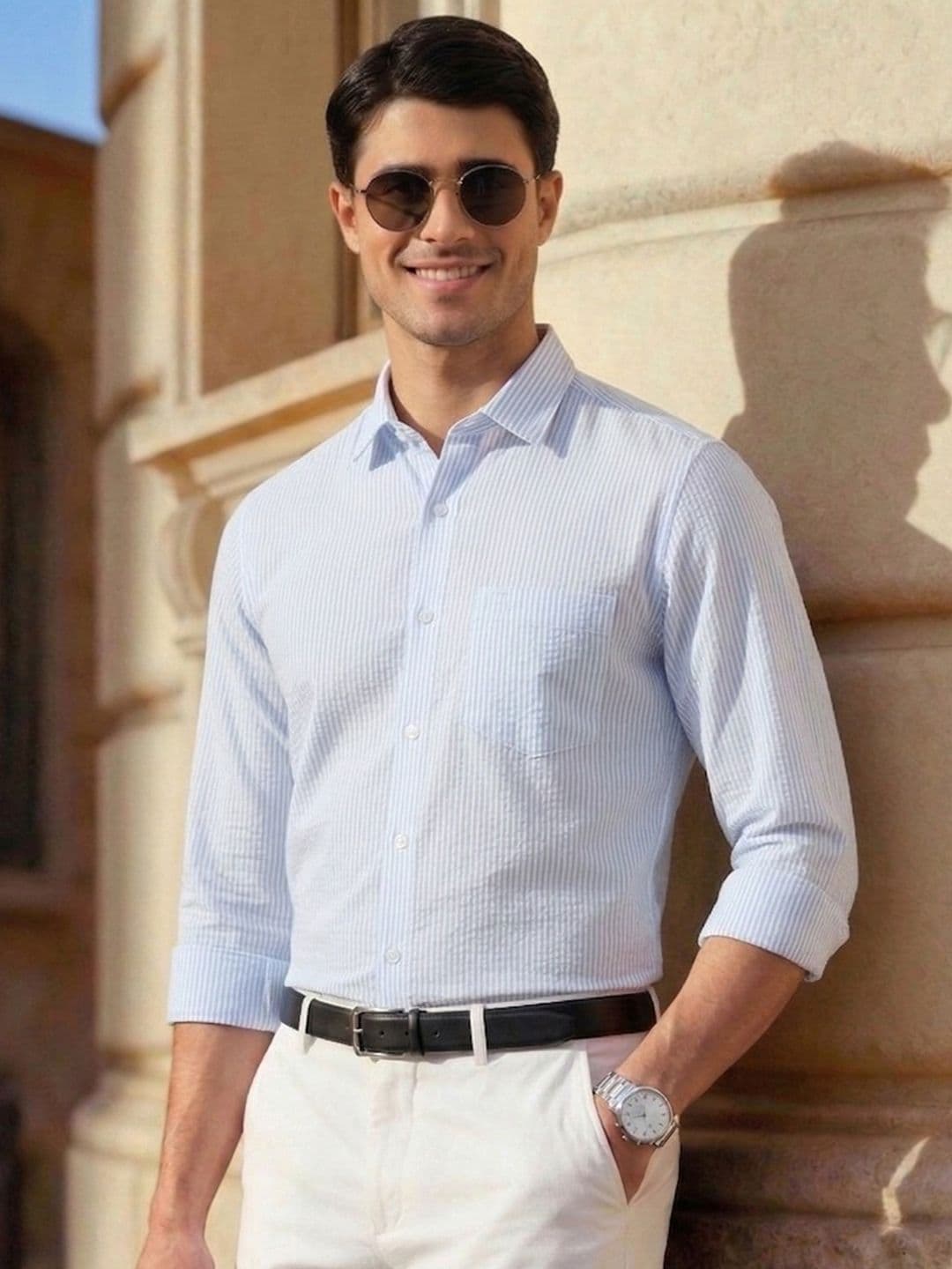FILO HEVIS Men Premium Striped Cotton Formal Shirt Classic - view 1