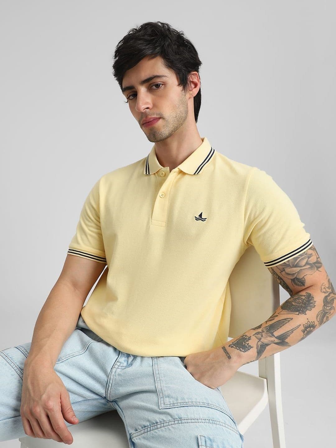 Klub Fox Men Brand Logo Polo Collar Pockets T-shirt - view 1