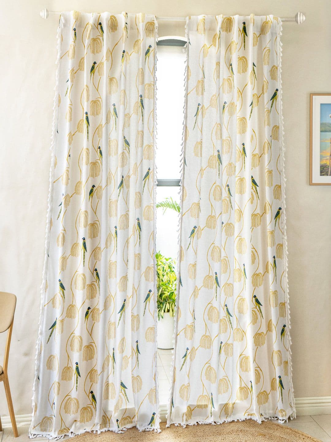 Tranquebar Home Single Panel- Mithu Cotton Window Curtain - 5 Feet - view 1
