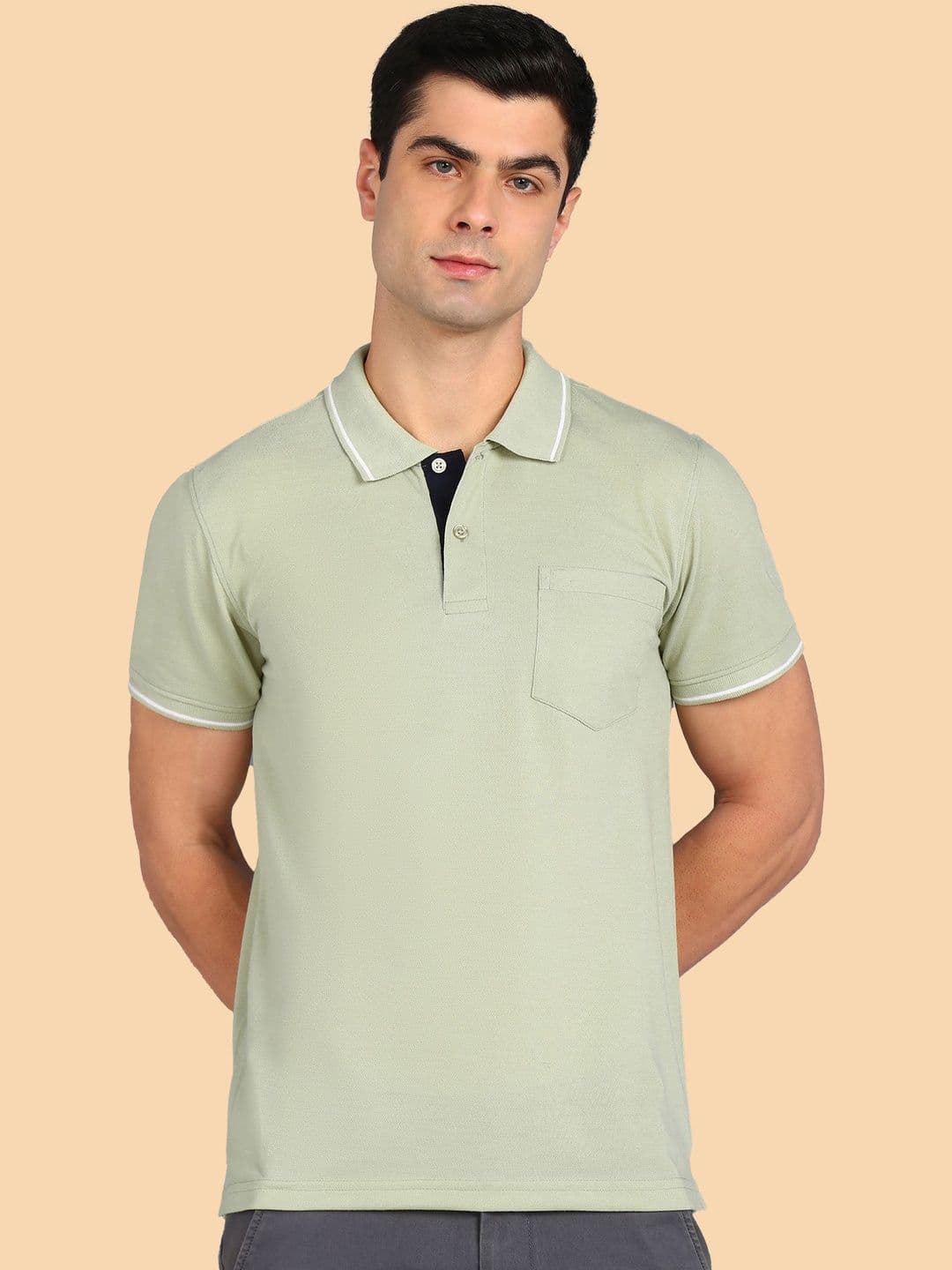 XFOX Men Polo Collar Pockets T-shirt - view 1