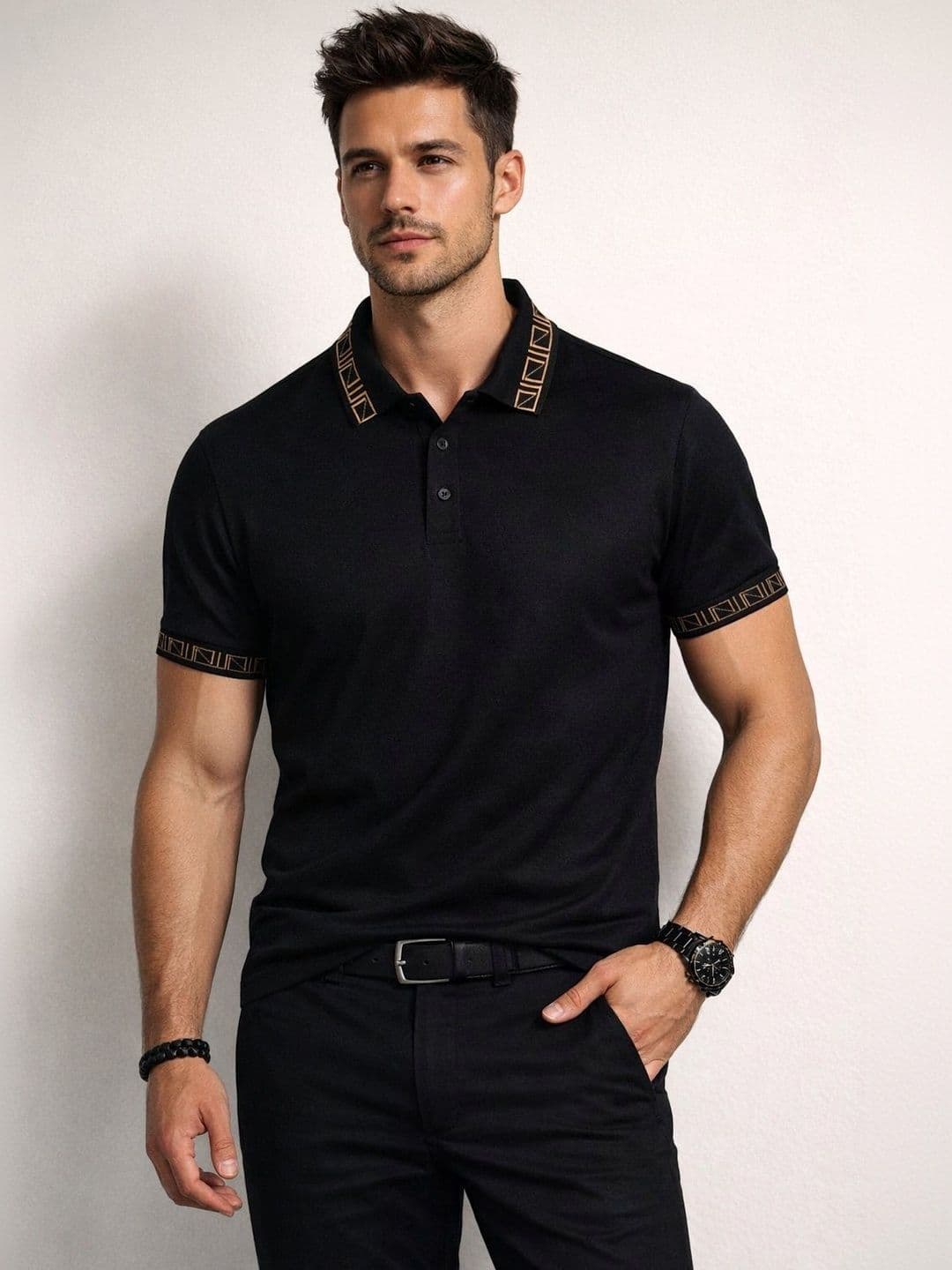 Mast & Harbour Men Printed Polo Collar T-shirt - view 1