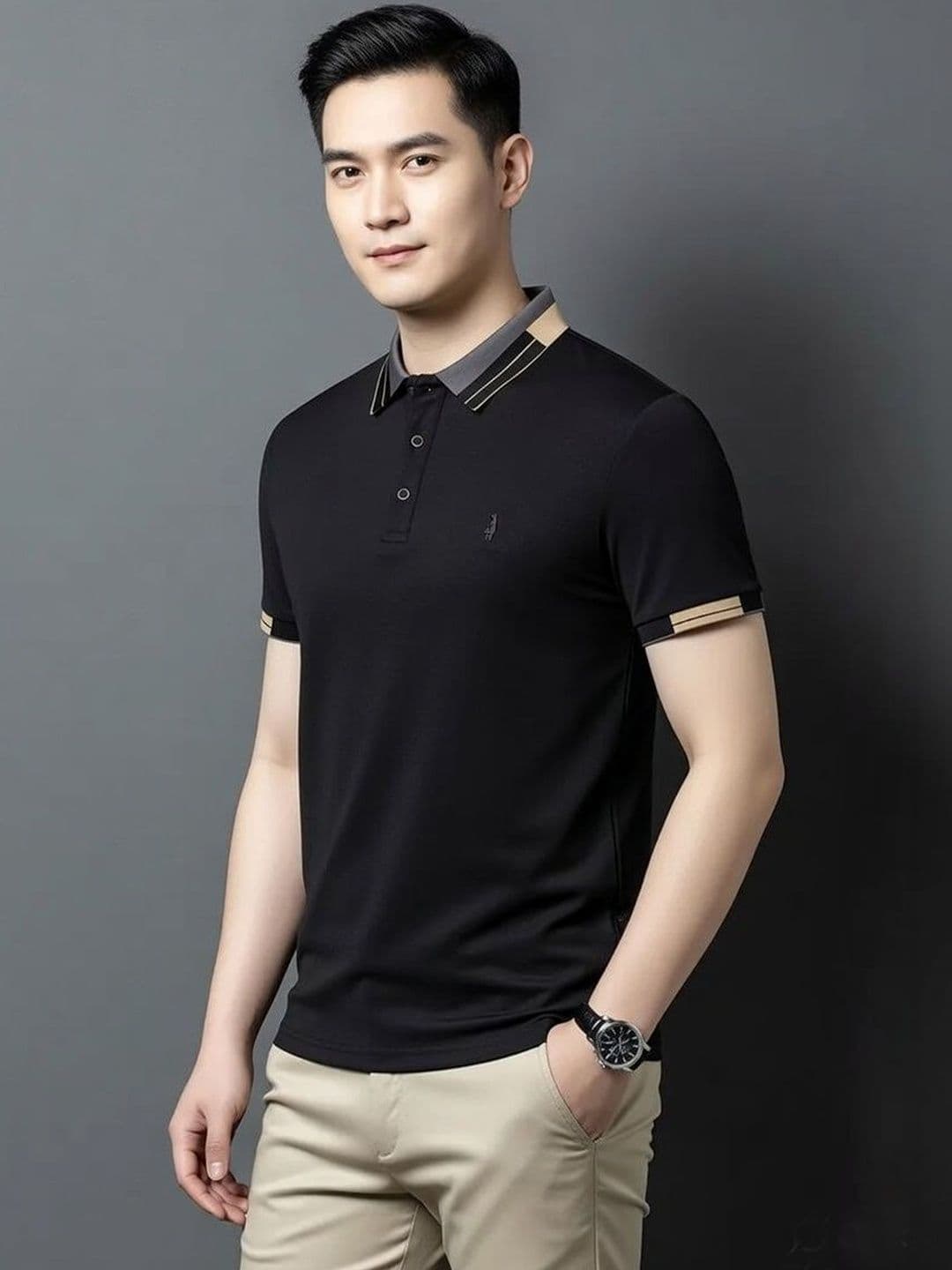 Mast & Harbour Men Polo Collar Pockets T-shirt - view 1