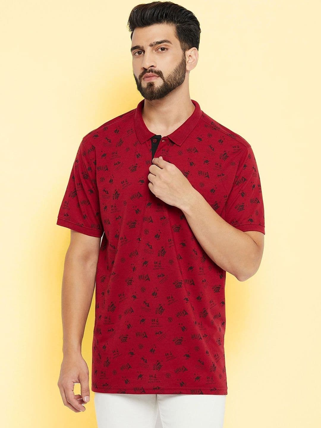 XFOX Men Printed Polo Collar T-shirt - view 1