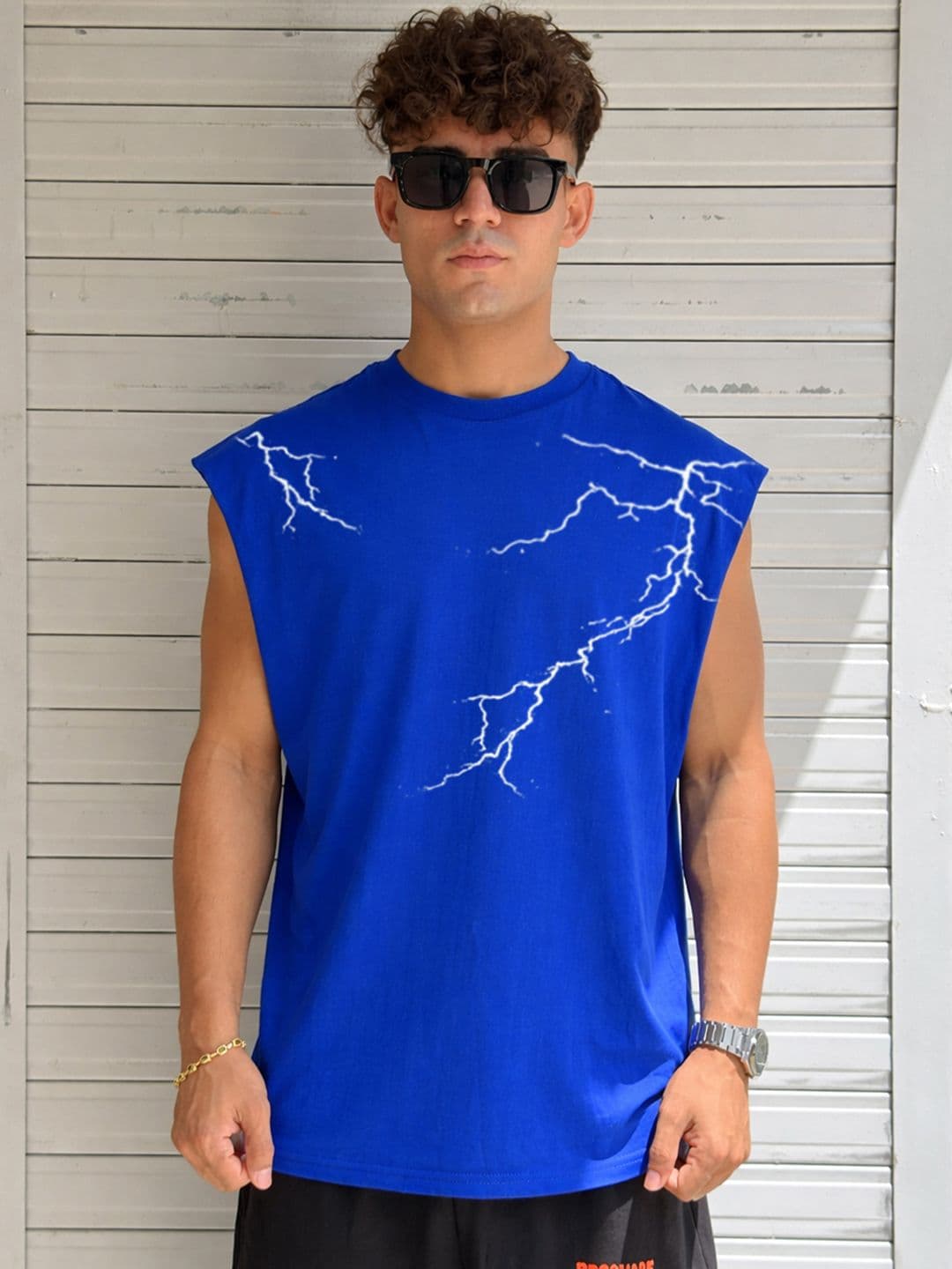 BDSQUARE Printed Cotton Gym Vest - view 1