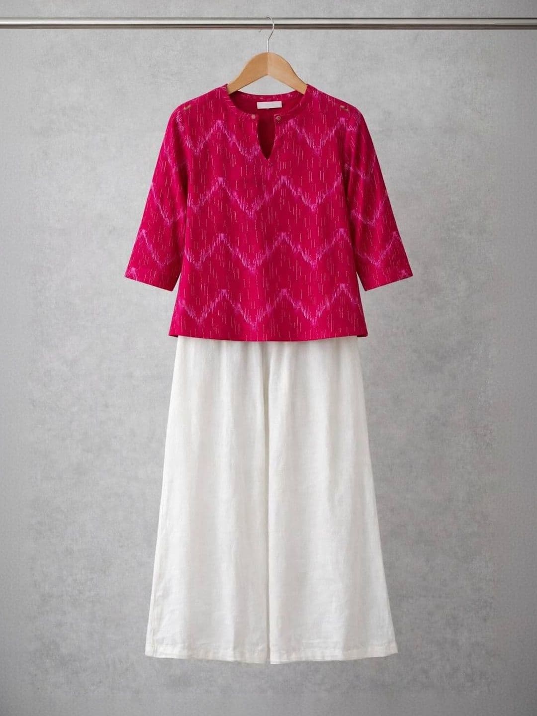 3 Butterflies Self Design Tunic with Palazzos - view 1