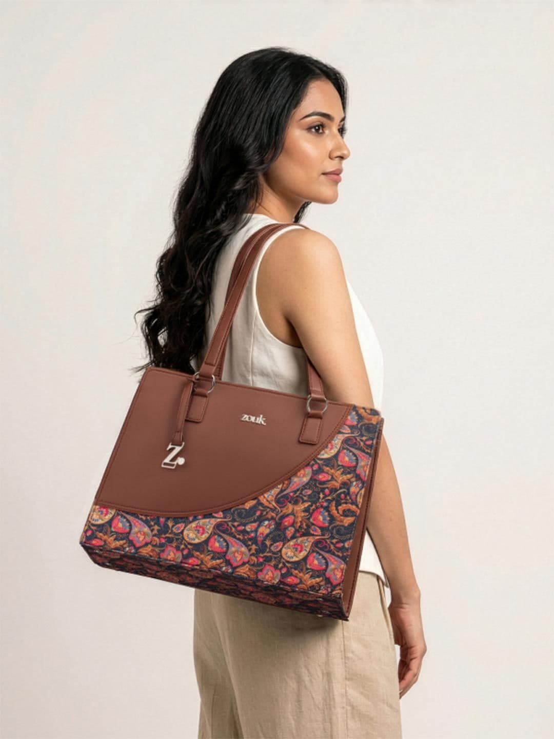ZOUK Women Printed Structured Tote Bag - view 1