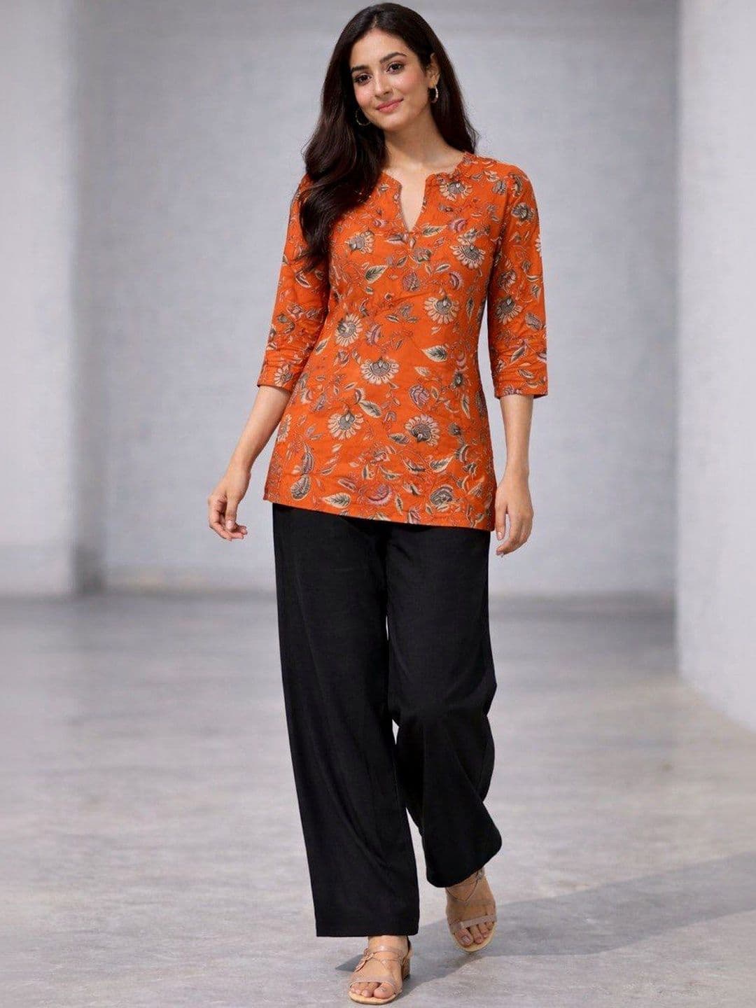 Jacy london Indie Florals Printed Tunic with Palazzos - view 1