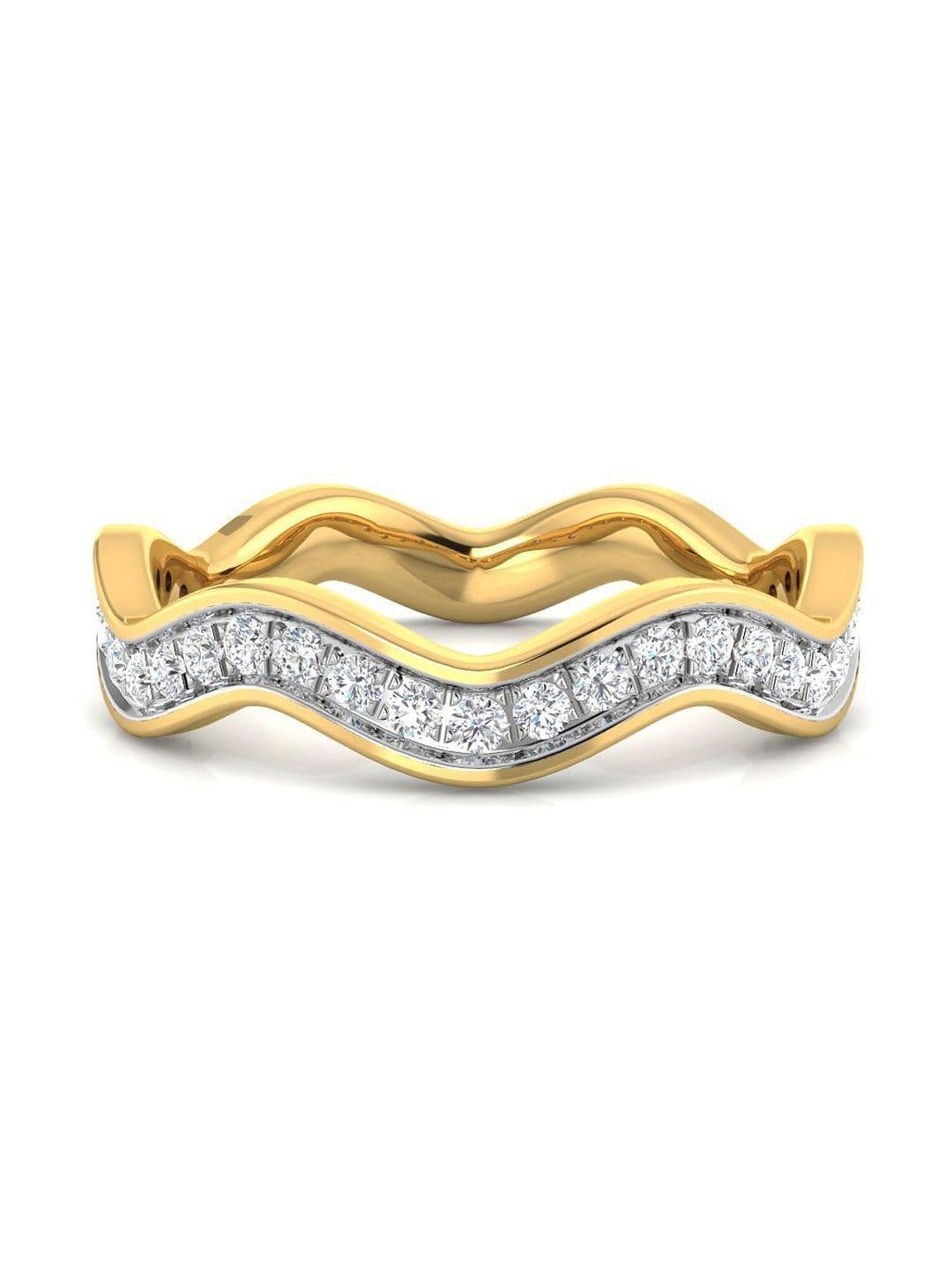 Solitario 925 Sterling Silver Gold-Plated Diamond Ring- 0.01g - view 1