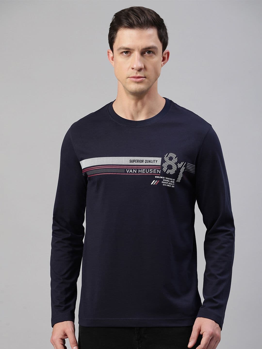 Van Heusen Innerwear Typography Printed Cotton Lounge Tshirt - view 1