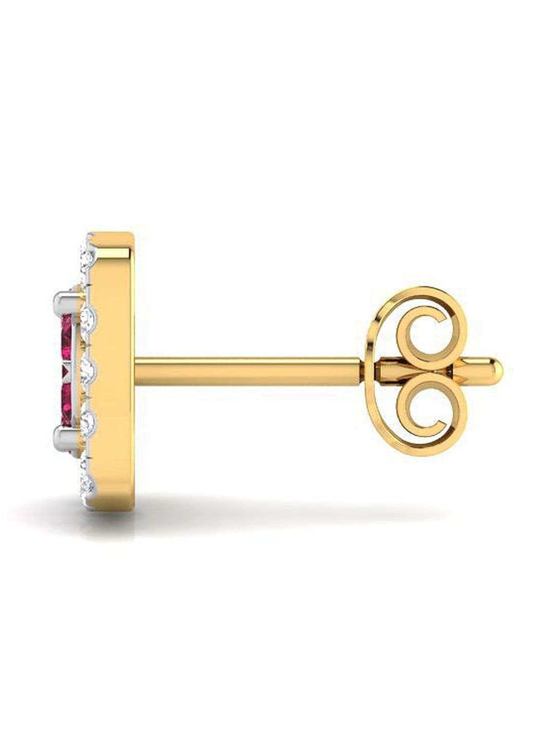 Solitario 925 Silver Gold-Plated Diamond Earrings - view 1