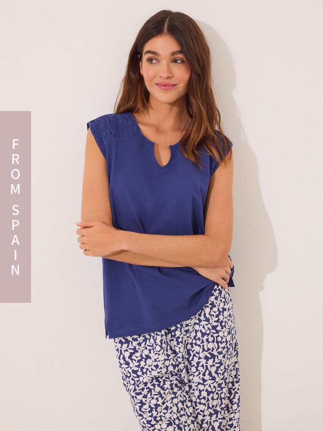 women'secret Women Floral Printed Pure Cotton Pyjama Set From Spain - view 1