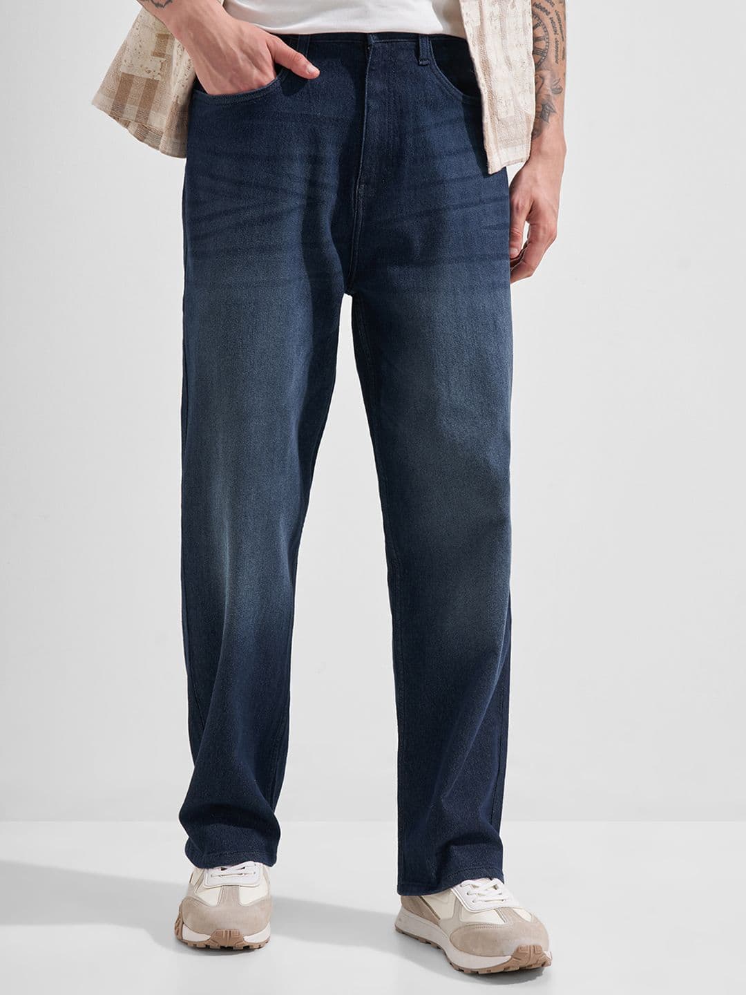 HIGHLANDER Men Loose Fit High Rise Dark Wash Jeans - view 1