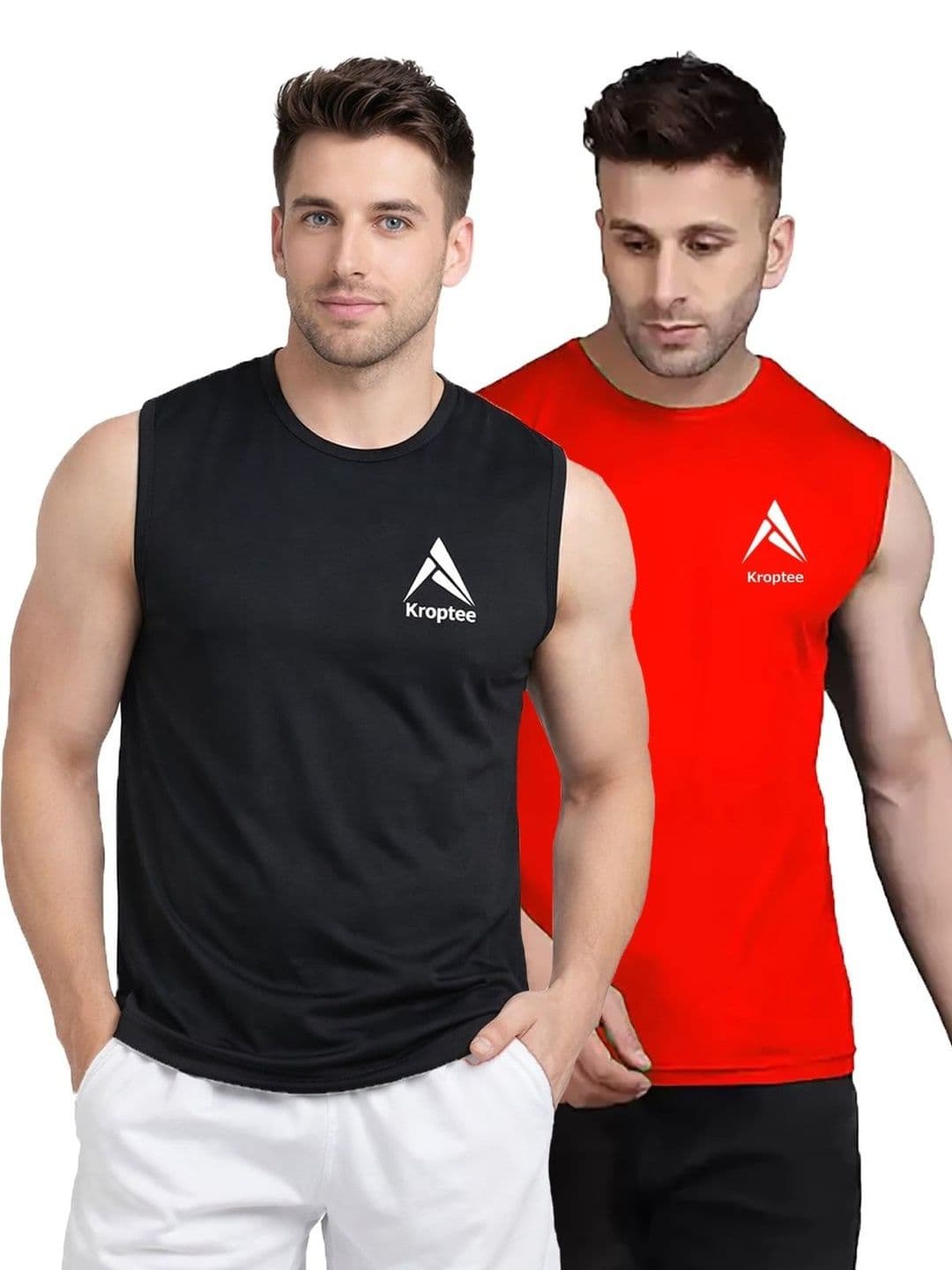 Kroptee Pack of 2 Cotton Blend Gym Vest - view 1
